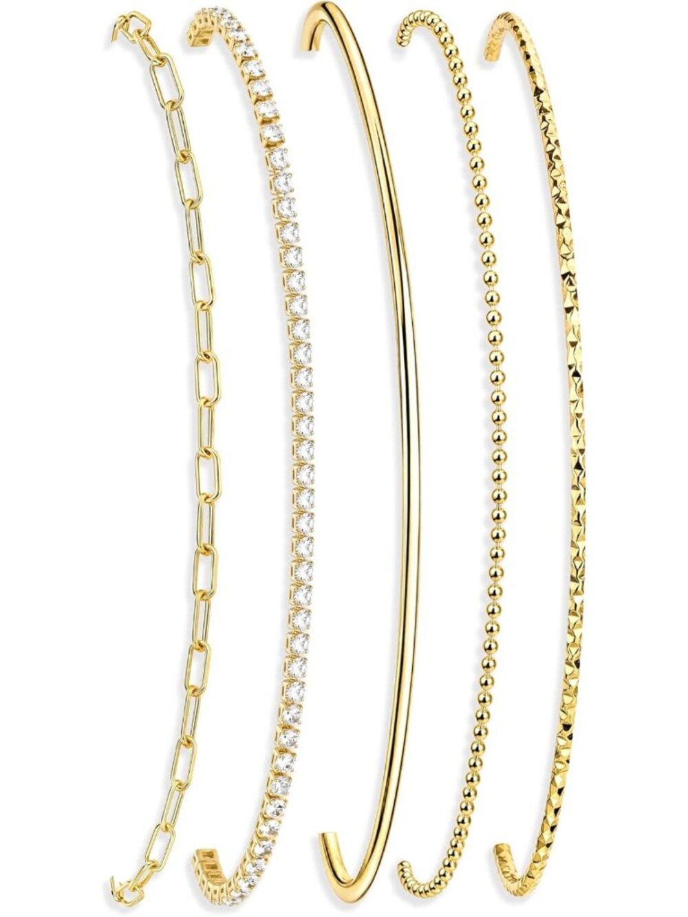 Trendy 14K Gold Plated Waterproof Bracelets for Women | Dainty Stackable Jewelry